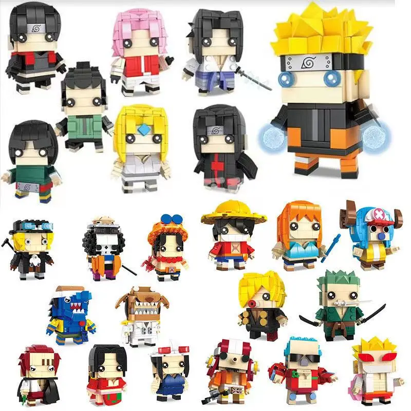 

Anime Naruto One Piece Pirate Ship assembly buildding blocks Bricks Luffy Uchiha Sasuke square Action Figures ANIM TOY GIFT TOY
