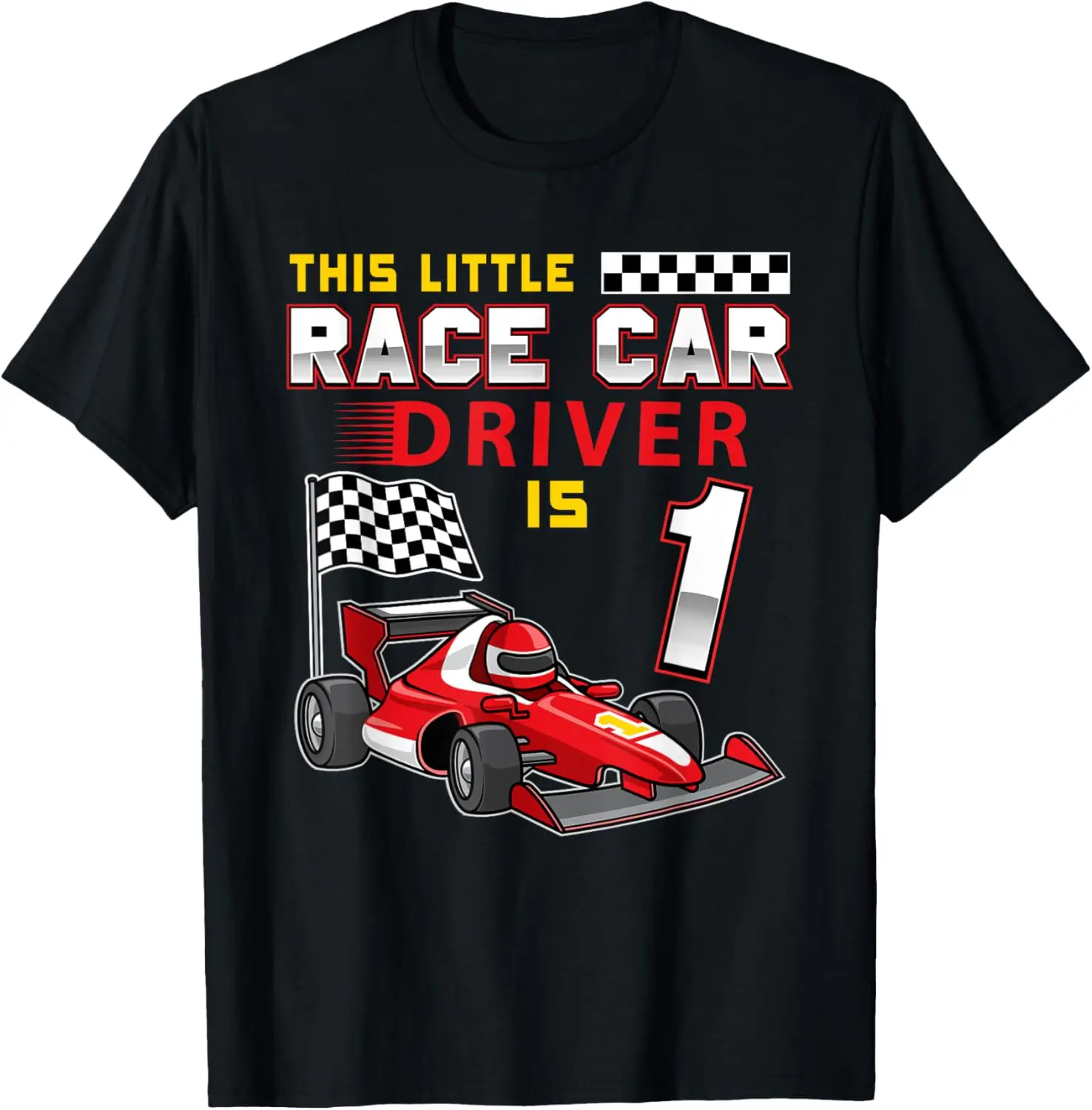 Футболка 1-го дня рождения с гоночным автомобилем Formula 1 года