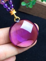 natural purple amethyst quartz round pendant rare women men 18x13mm carved amethyst fox necklace jewelry aaaaa