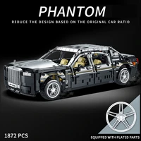 bibilock famous luxury car phantom building blocks classical technical sport vehicle bricks gift toys for kid children boyfriend
