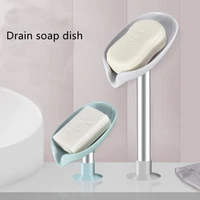 2pcs soap dish drain tray long short leaf bathroom supplies plastic storage rack hand wash cleaning dish sponge household new