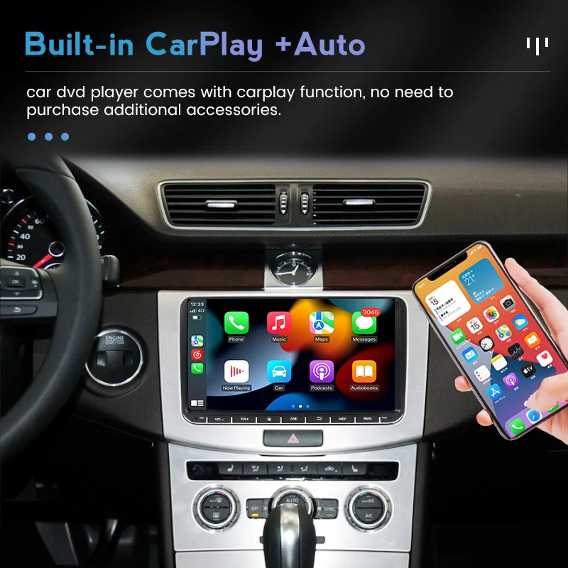 9 &quotAndroid 10 0 Автомобильная GPS-навигация для VW Volkswagen SKODA GOLF 5 6 POLO PASSAT B5 B6 DVD-плеер full touch