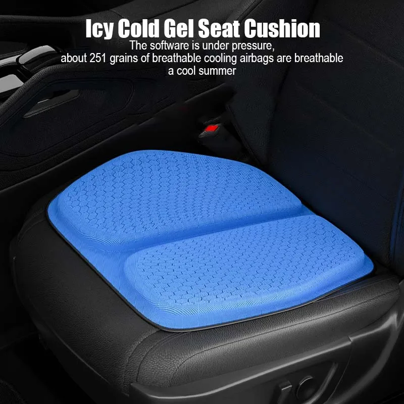 

1Pcs 4 Seasons Car Seat Cushion Cooling Breathable Fart Cushion Jelly Gel Sedentary Not Deformed Car Interior Supplies