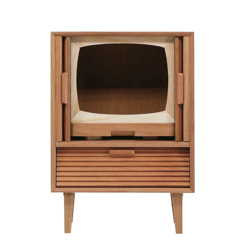 

1/6 Miniature Dollhouse Furniture Mini Model Retro TV Cabinet/Storage Cabinet/Cat Litter Accessories