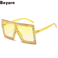 boyarn new large frame diamond rimmed sunglasses steampunk personalized womens sunglasses punk street photograph