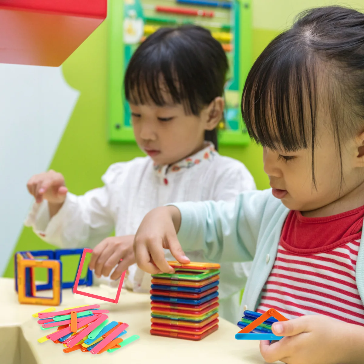 

50pcs Math Matching Stick Shape Blocks Mathematics Teaching AIDS Math Teach Toy