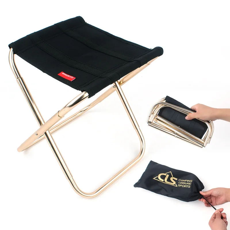 

Portable Ultralight Foldable Stool Outdoor One Touch Folding Chair Camping Aluminum Alloy Stool Mountaineering Fishing BBQ