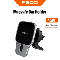 recci 15w magnetic wireless charger car holder for iphone 13 quick charge mount for apple 12 series