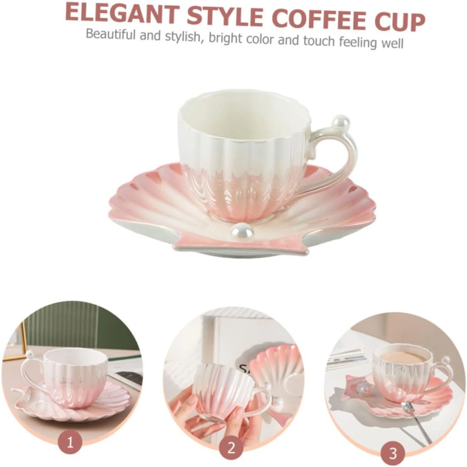 стильный элегантный и роскошный набор чайных чашек с красивым цветочным узором