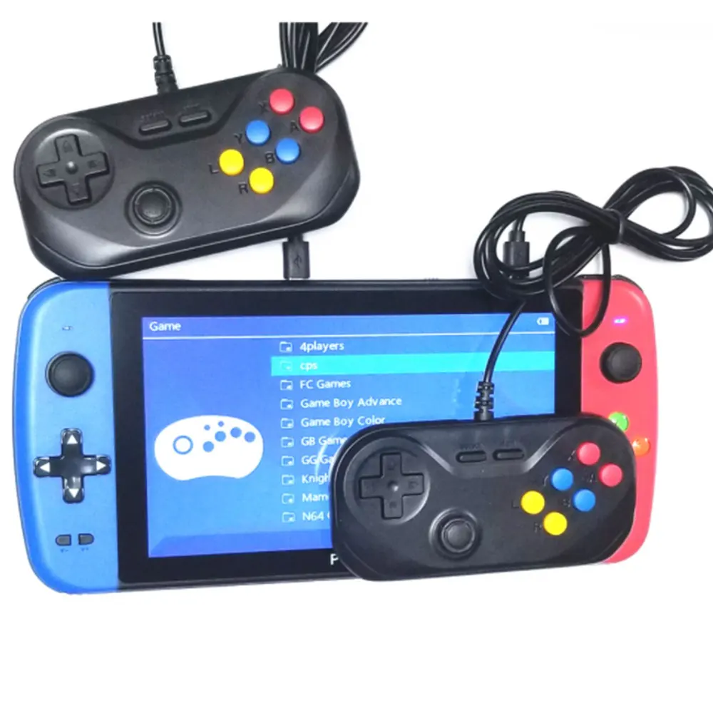 

PS7000/Q900 7-дюймовая портативная игровая консоль с 2 геймпадами 64/128 ГБ 5000 бесплатных игр 100 ps1 Игры для MAME/CPS/SegaMD