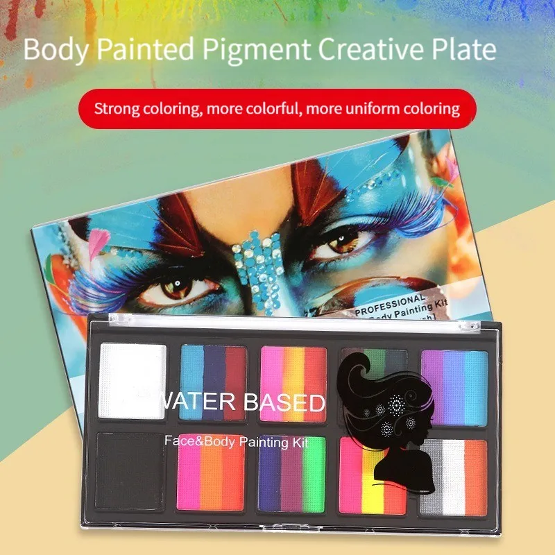 Hot Selling Non-Toxic Body Art Painting Kit Supplies Bright Color Face Body Paint UV Neon Face Painting Halloween Makeup Tool