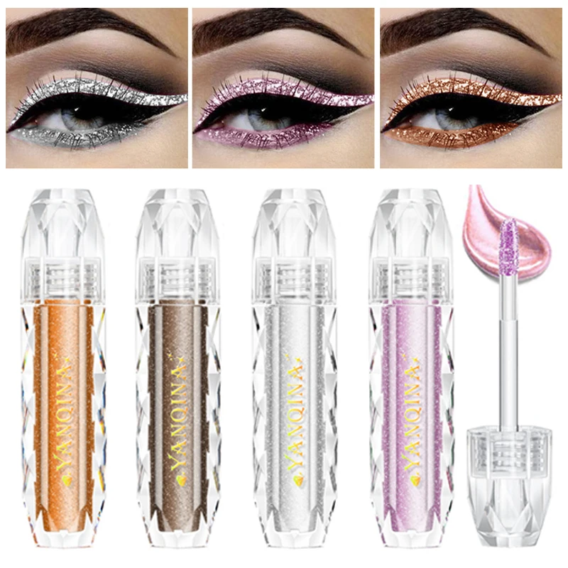

New Waterproof Diamond Eyeliner Glitter Highlight Eye Silkworm Makeup Liquid Eyeshadow Shiny Eye Cosmetic Sequins Pearlescent
