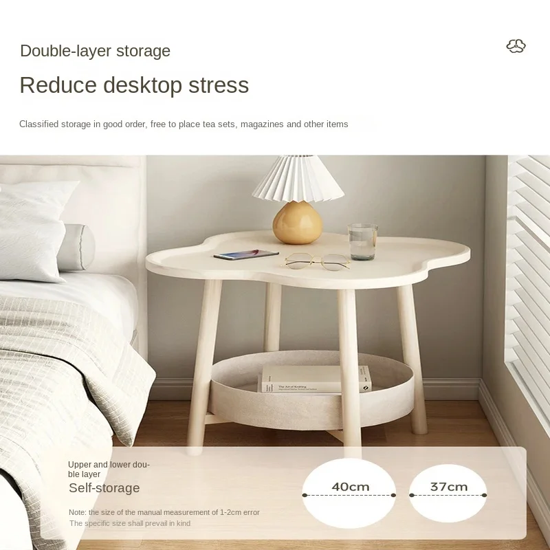 Боковой столик в виде четырехлистного клевера 2-Ярусный для гостиной креативный