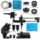 Тринокулярный стереомикроскоп, 3,5x 7X 45X 90X, двойная стрела, зум, siмультифокальный + камера 38 МП, микроскоп для промышленного ремонта печатных плат