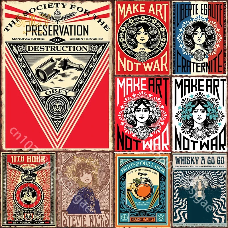 Винтажные Психоделические Металлические Жестяные Вывески В Стиле Хиппи