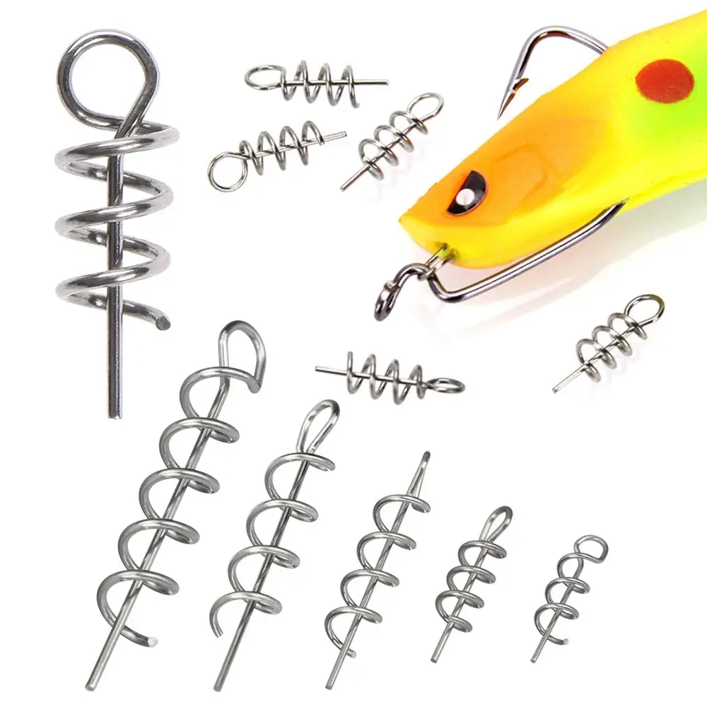 

100pcs Soft Lure Baits Flat Head Lock Needle Spot Road Sub Spring Lock Needle Fishing Gear Supplies Fishing Accessories