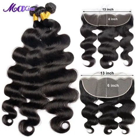 Пучки объемных волн Maxine с фронтальной застежкой 13x6 6x6 HD, кружевная застежка с пучками, пучки человеческих волос Remy с застежкой спереди