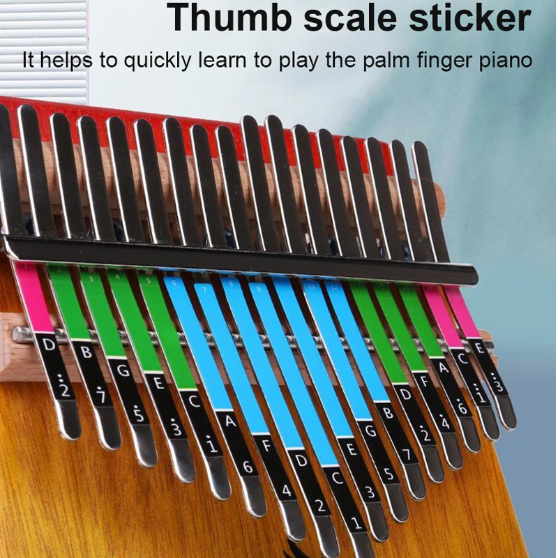 

2PCS Thumb Piano Step Paste Piano Phonetic Sticker Kalimba Five-finger Piano Note Stickers Kalimba Universal 17-tone 21-tone