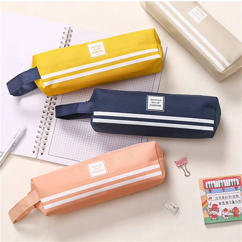 

Colorful Zipper Pencil Case Bags Creative Korea Canvas Pen Box Pouch Case for Girls Boys School Office Stationary Supplies