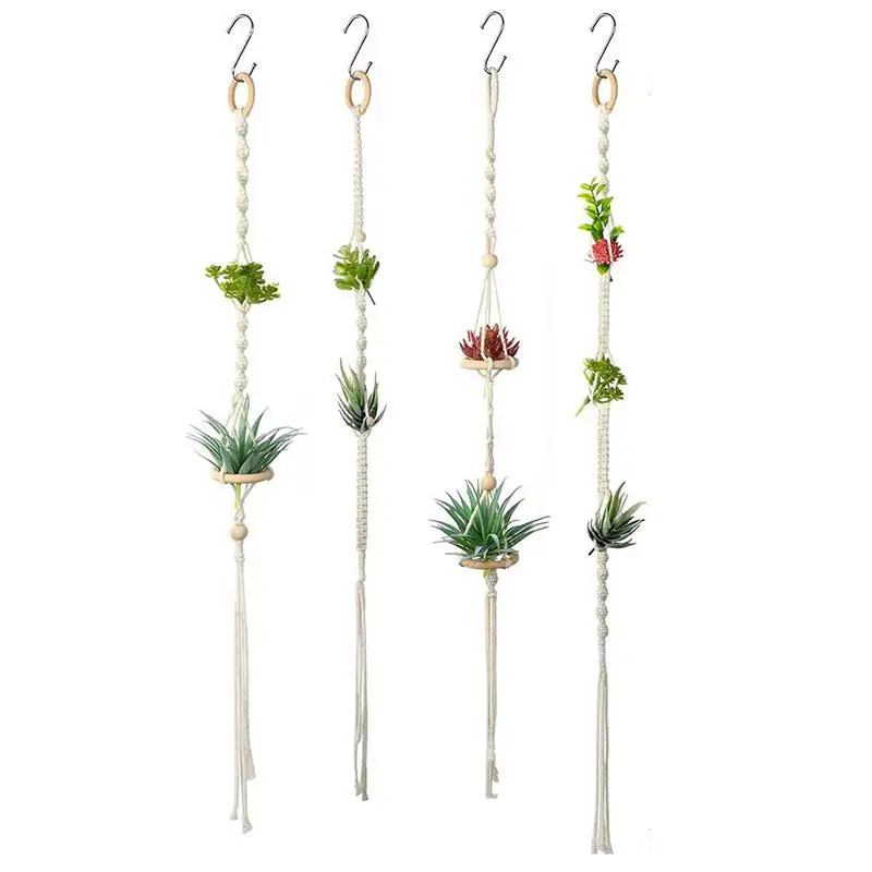 

Женский держатель из натурального хлопка, винтажный держатель для растений для гостиной, кухни, сада, патио