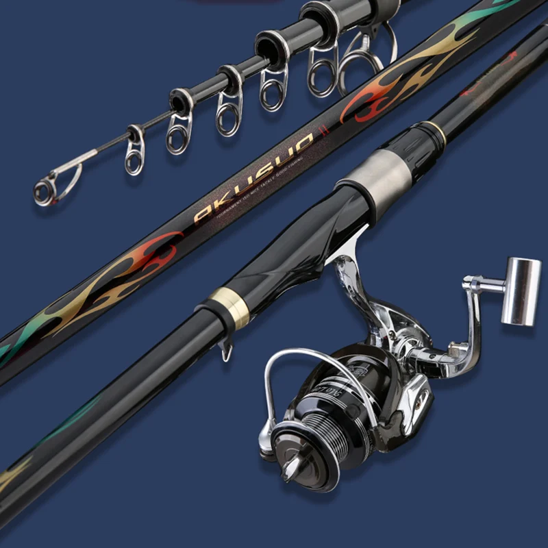 

Telescopic Artificial Spinning Fishing Rod Feeder Goods Fishing Rod Carbon Fiber Reels Surfcasting Olta Makinesi Fishing Kit