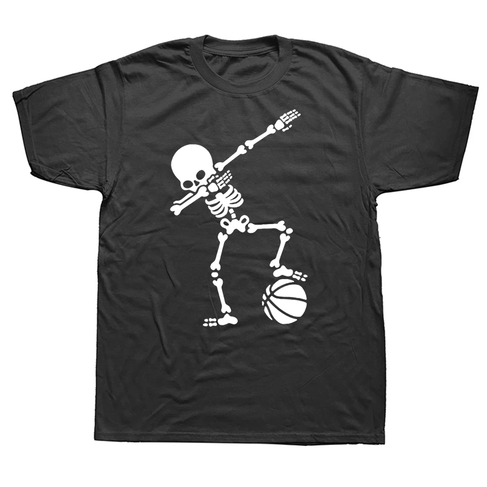 

Summer Hip Hop Dab Dabbing Skeleton Footballer Basketballer T Shirt Cotton Short Sleeve Funny Printed T-shirt Mens Clothing