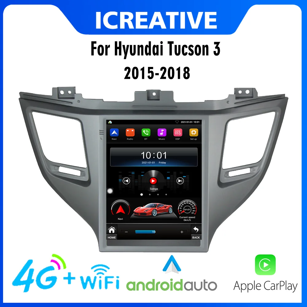 

For Hyundai Tucson 3 2015-2018 2 Din Tesla Car Radio Android 4G Carplay GPS Navigation Multimedia Player Stereo
