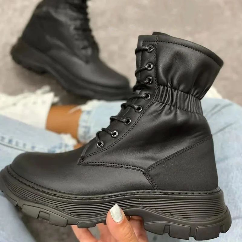 New Boots Women Snow Women's Boots Lace-Up Ladies Shoes Keep Warm Ankle Boots Ladies Flat Casual Botas Mujer Women Winter Shoes