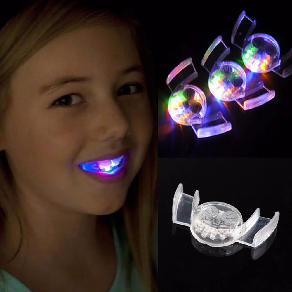 

Glow Tooth Funny LED Light Kids Children Light-up Toys Flashing Flash Brace Mouth Guard Piece Glow Party Supplies