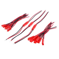 20pcs connector red 2 pin connector male female jst plug cable 22 awg wire for rc battery helicopter led lights decoration