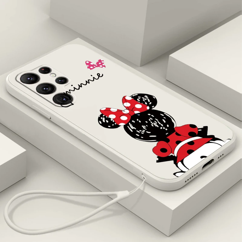

Liquid Rope Cover Mickey Minnie Disney Love Art Phone Case For Samsung Galaxy S23 S22 S21 S20 FE S10 Plus Lite Ultra 5G Funda