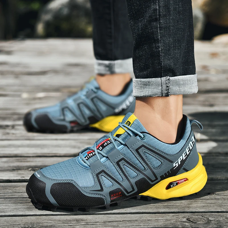 R.xjian New Hiking Shoes Men Outdoor Climbing Motorcycle Boots Breathable And Comfortable Anti-Skid Wear-Resistant Sports Sneake