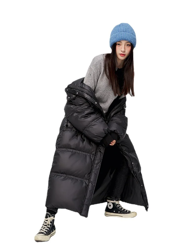 Winter Bright Face Down Cotton Jacket Women's Medium Long 2022 New Wash Free Thickened Bread Jacket Women