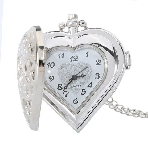 Карманные часы, кварцевые карманные часы в форме сердца, ожерелье, подвеска, цепочка, часы, женские подарки, часы на цепочке
