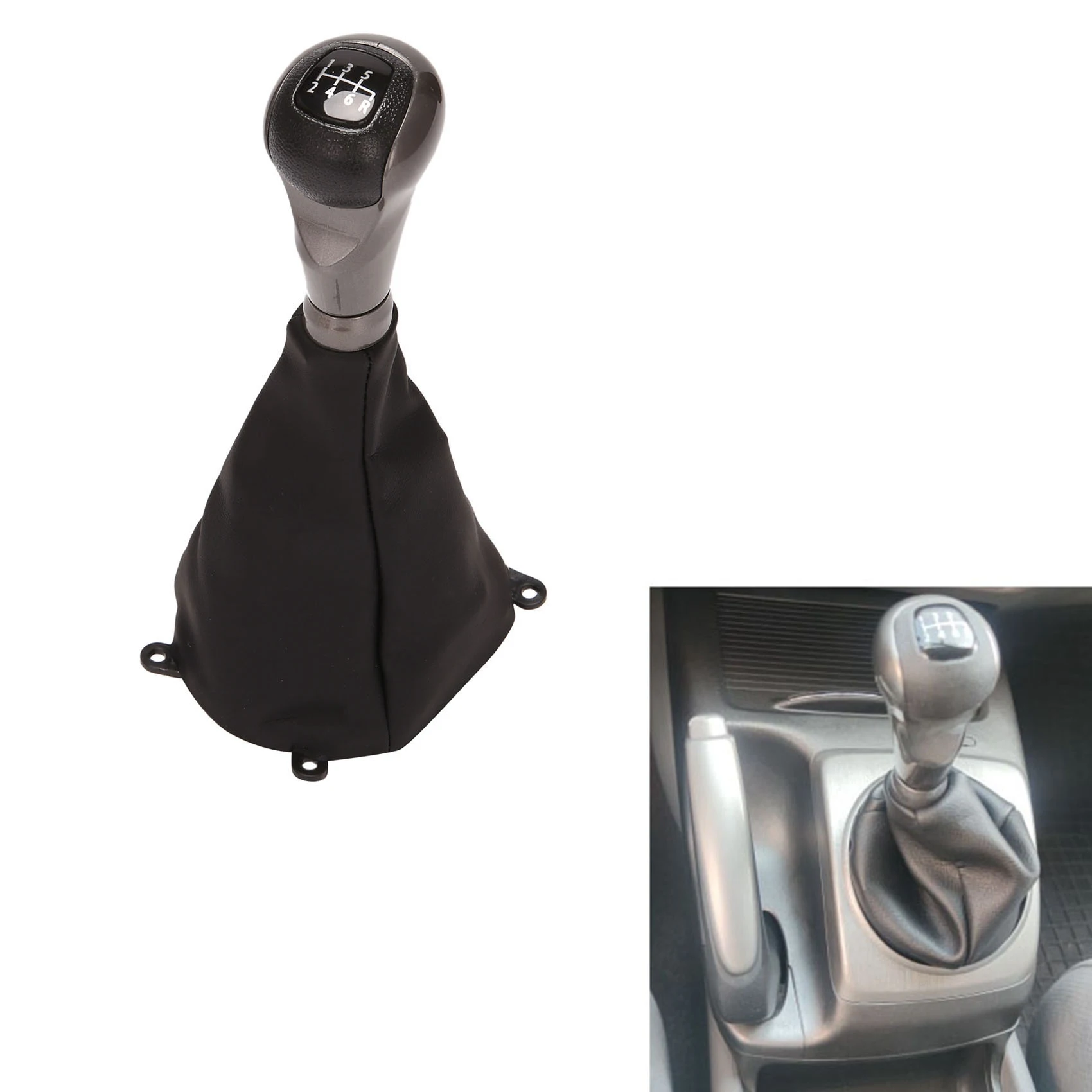 

6 Speed Gear Shift Knob Lever Stick Gaiter with Dust Cover for Honda Civic DX EX LX Model 2006-2011 Auto Accessories