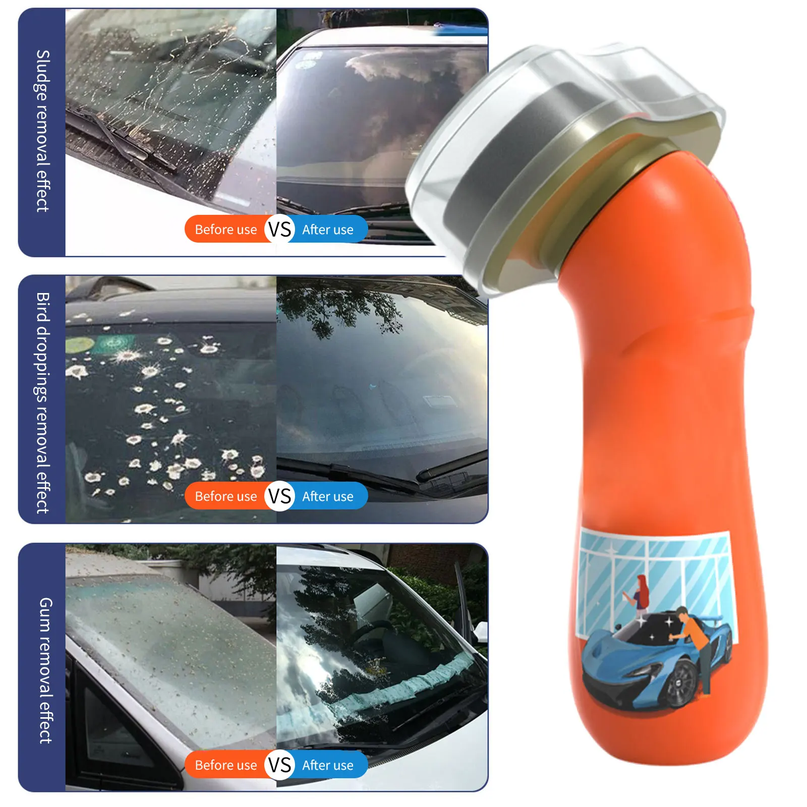 

Glass and Window Cleaner High Shine Protectant and Polish for Windshields Mirrors Remove Oil Resin Shellac Auto Home Uses