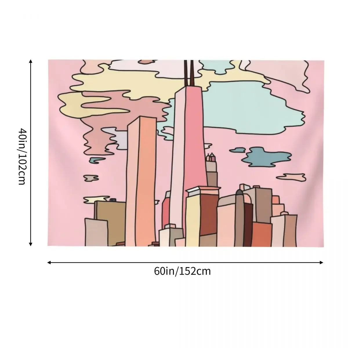 Чикаго закат от Sasa Elebea Гобелен для комнаты Эстетические украшения Украшение в