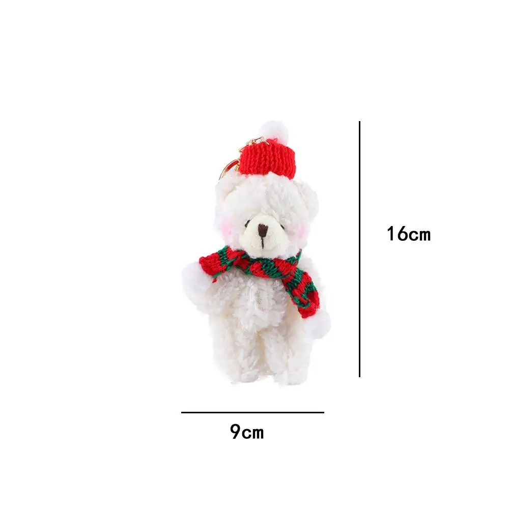 Милые рождественские Брелоки для ключей мультяшный плюшевый медведь кукла