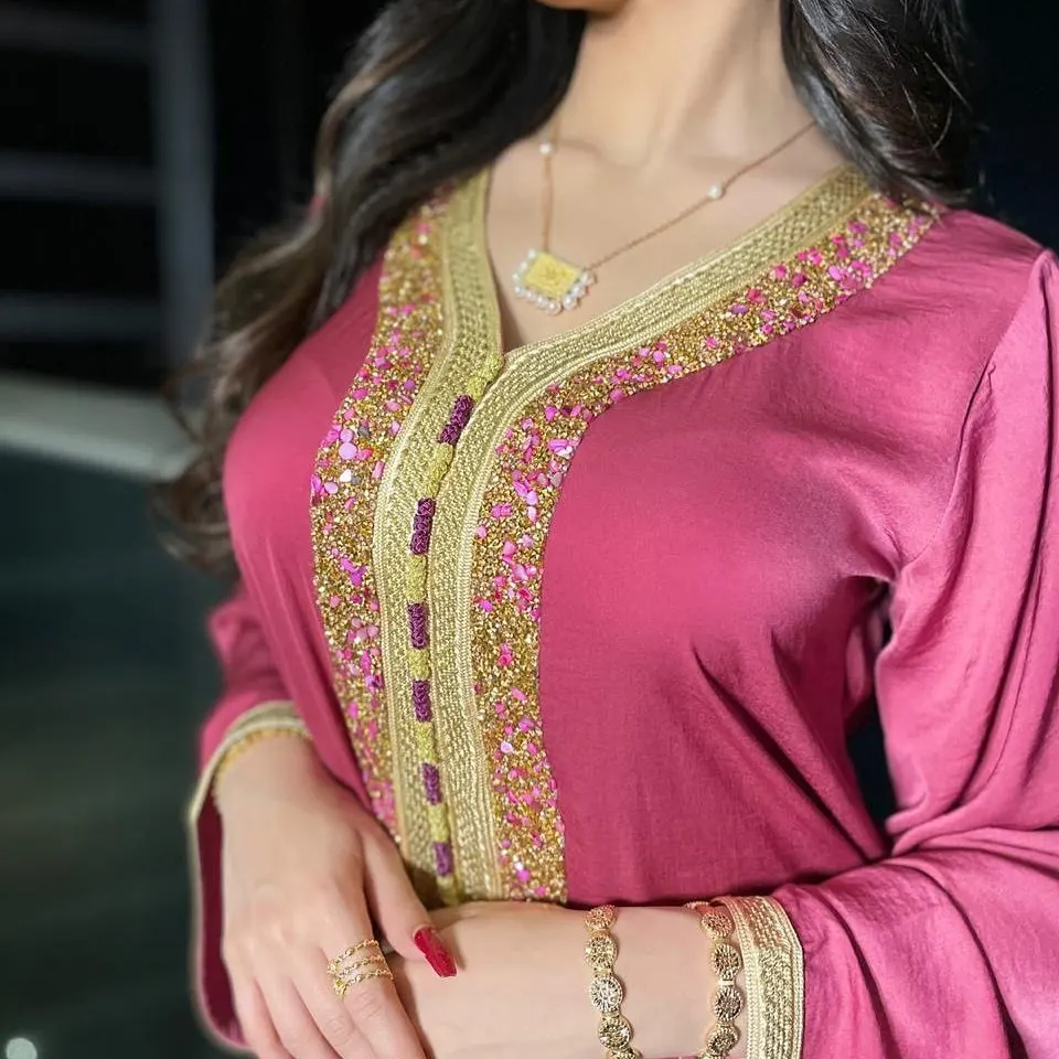 

Abaya Dubai Women Fashion Shiny Hijab PMuslim Dress Satin Abaya Dubai Turkey Muslim Dress Islam Abayas