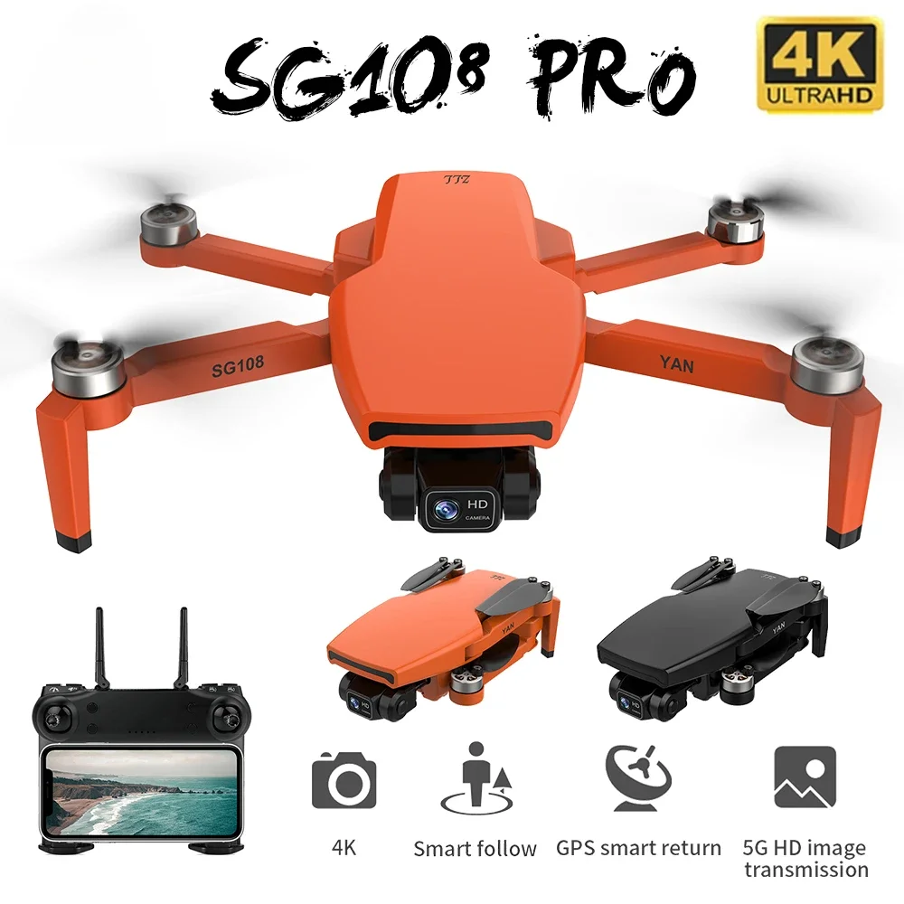 Квадрокоптер ZLLRC SG108 Pro с GPS, 4k, 2-осевым шарнирным подвесом, Wi-Fi, радиоуправлением до 1 км