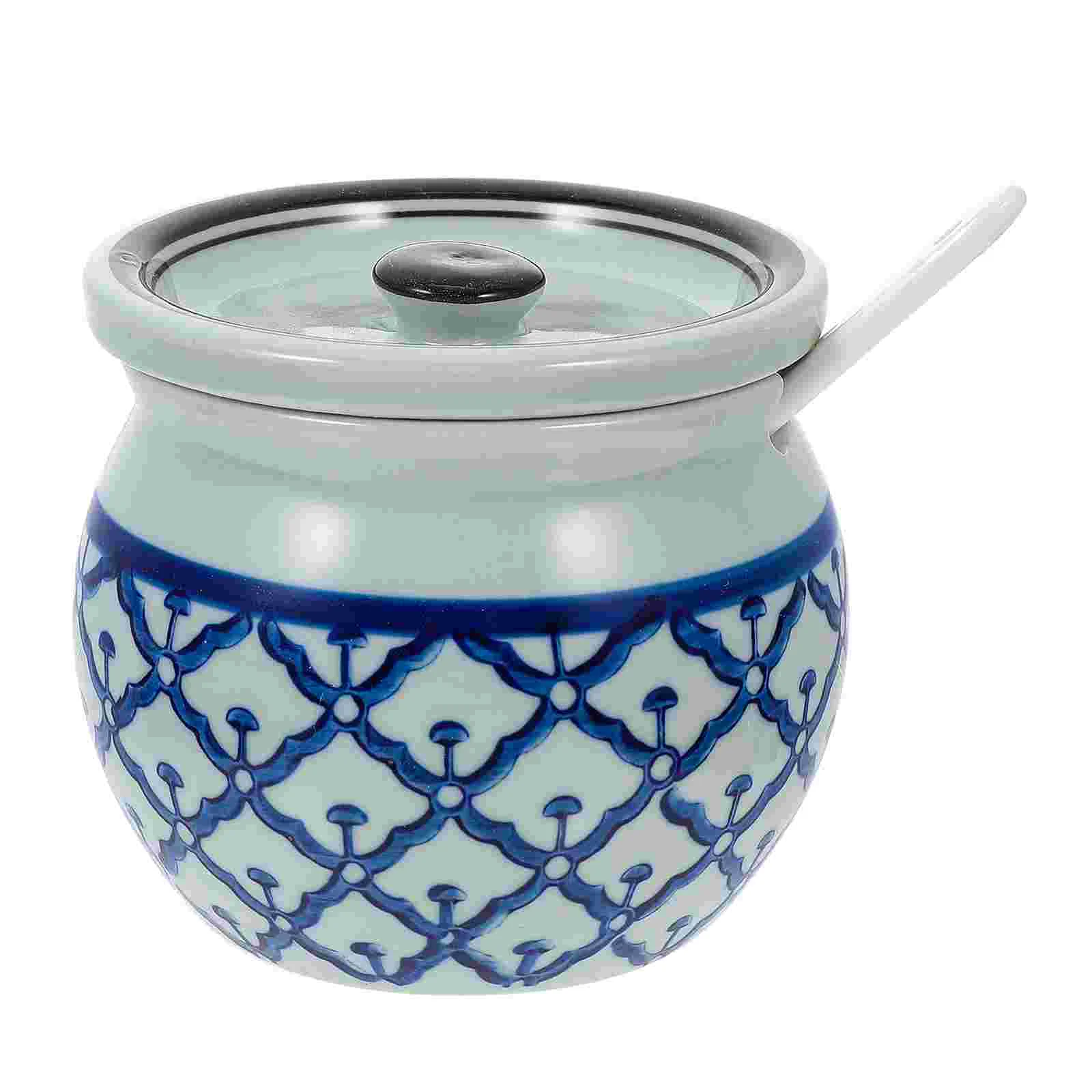 

Jar Sugar Seasoningcanister Condiment Storage Salt Spoon Bowl Dispenser Can Bowls Tray Lidorganizer Set Kitchen Muti Functional