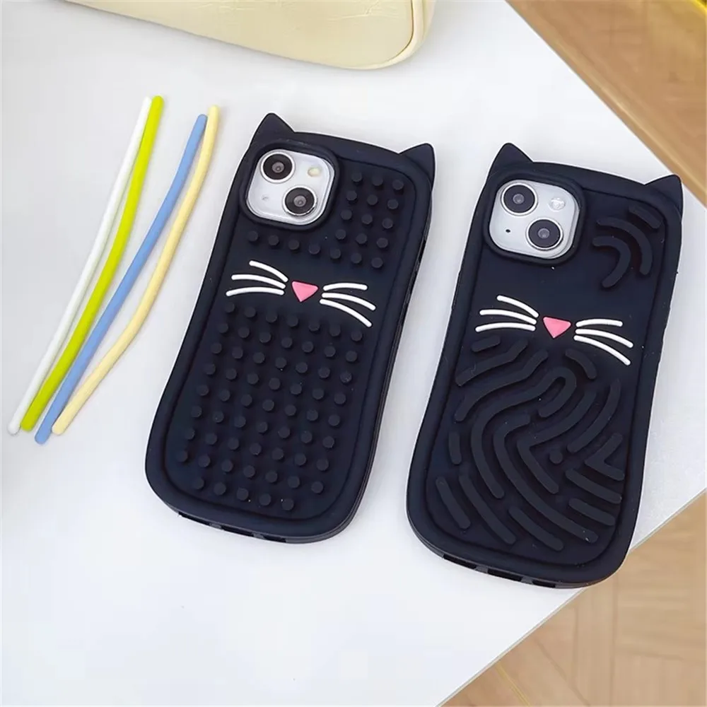 Милый кот креативная съемная игра-головоломка забавный чехол для телефона