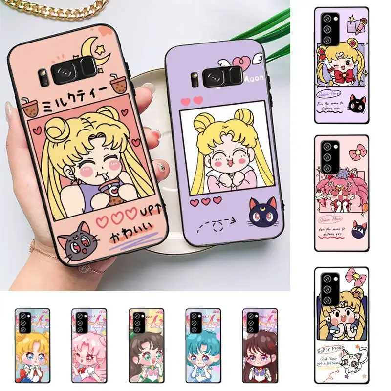 

MINISO Cute Moon Girl Phone Case for Samsung J 2 3 4 5 6 7 8 prime plus 2018 2017 2016 core