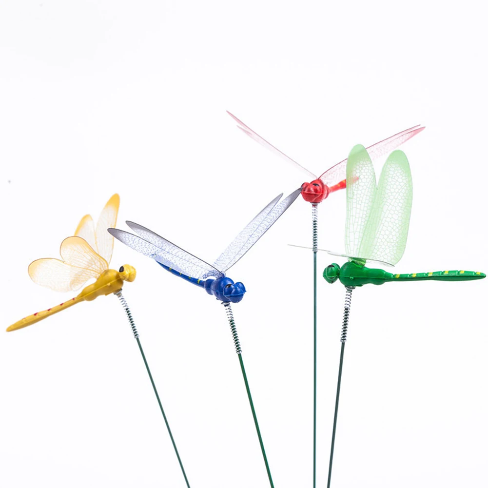 

Dragonfly Stakes Outdoor PVC Simulation Dragonfly Stakes Yard Plant Lawn Decor Stick Flower Pot Garden Decoration Yard Art