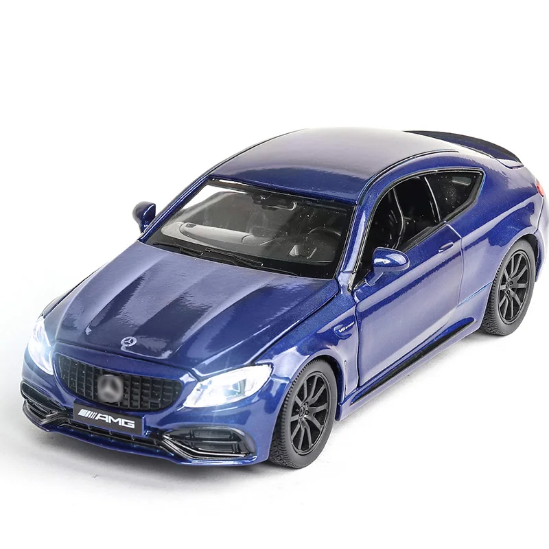 3 Colors 1:32 Alloy Molde Car AMG C63S V8 Model Super Sports With Sound and Light Back Children Toy Collection V134