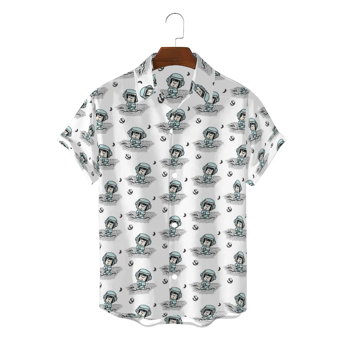 

Mafalda Miguelito Comic Creative Hawaii Shirt for Men Astronaut Dream Argentina Square Collar 3D Shirt Personalize Gift Clothes