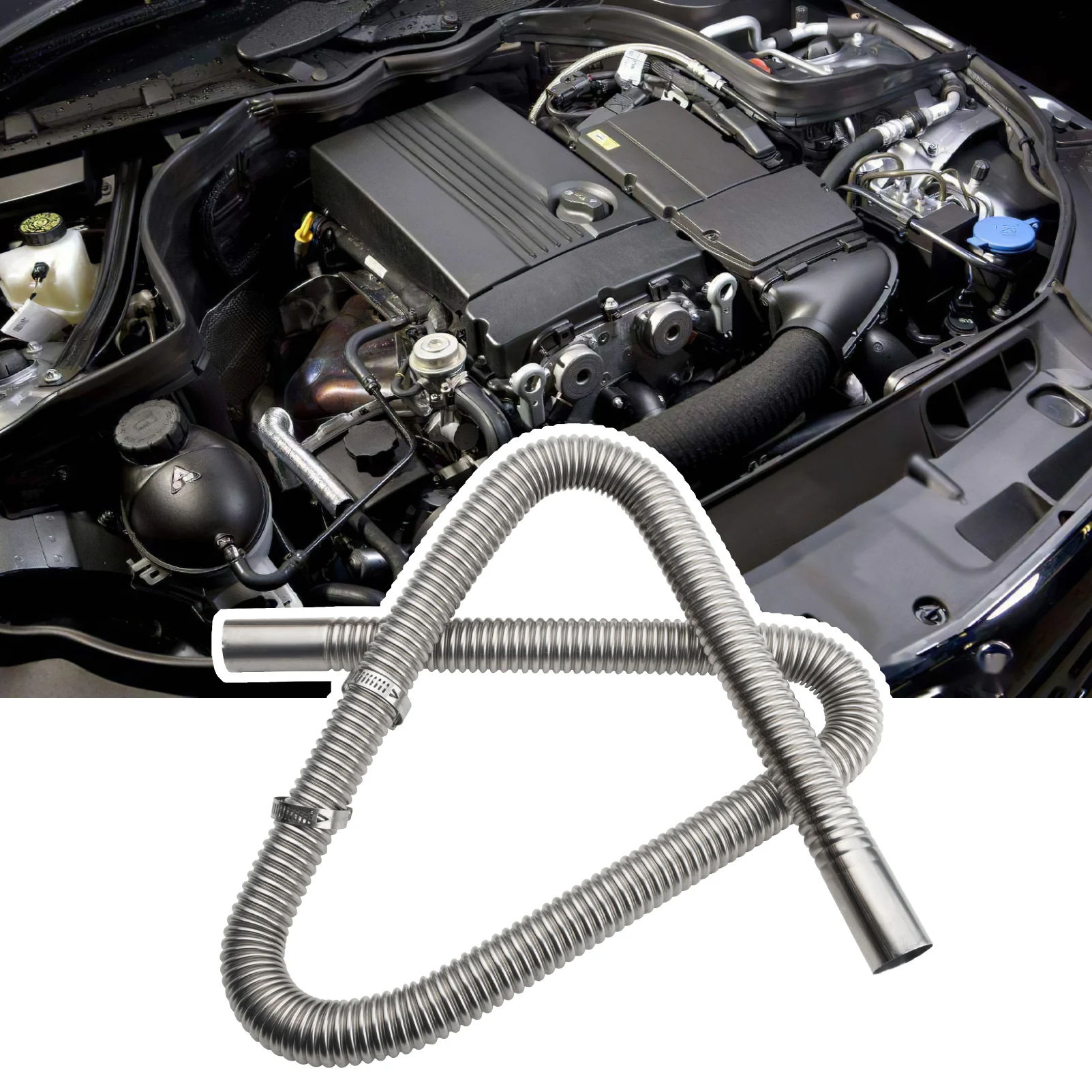 

120cm Air Diesel Parking Heater Stainless Steel Exhaust Pipe Tube Gas Vent Hose Car Truck VAN