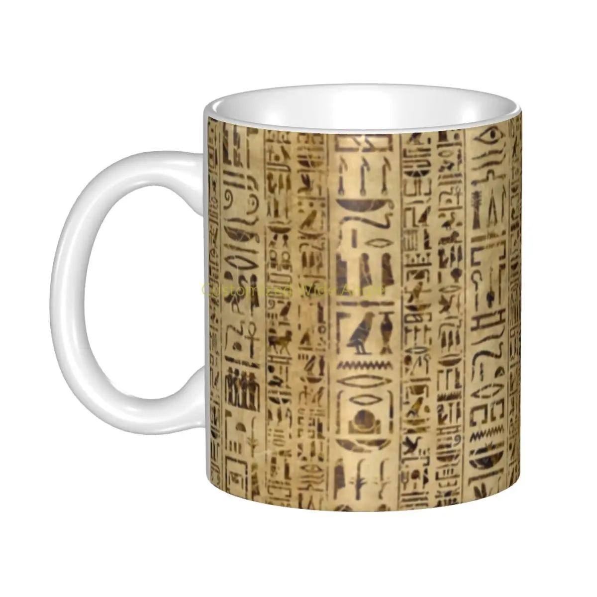 

Personalized Egyptian Hieroglyphs On Papyrus Mugs DIY Ancient Egypt Ceramic Tea Milk Coffee Cup