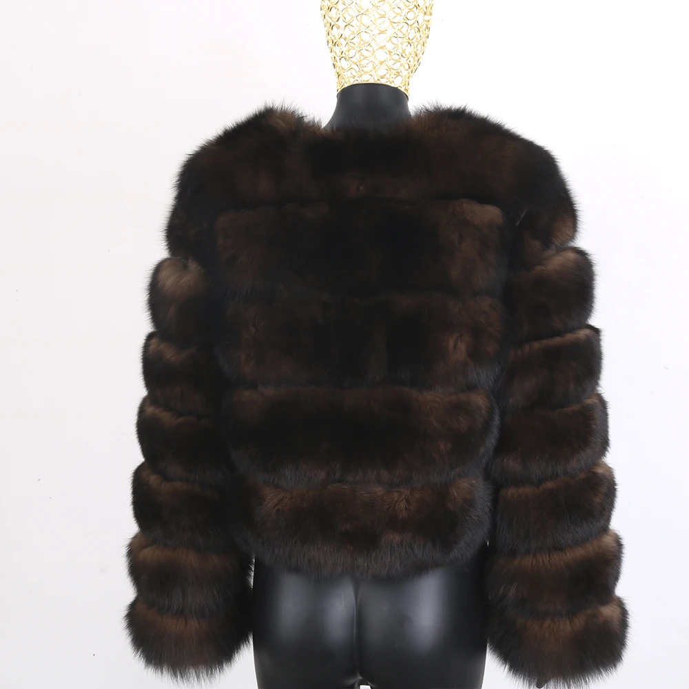 2022 New100% Natural Fur Jacket Female Winter Warm Leather Fox Fur Coat High Quality Fur Vest Style Real Fur Coat  Free shipping