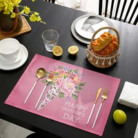 placemats happy mothers day place mats cotton linen dining table mat for kitchen washable place mats plate cup mats